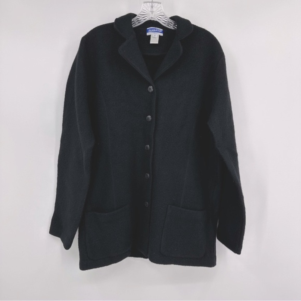 Pendleton Vintage TALL Blazer Merino Wool Black Size S